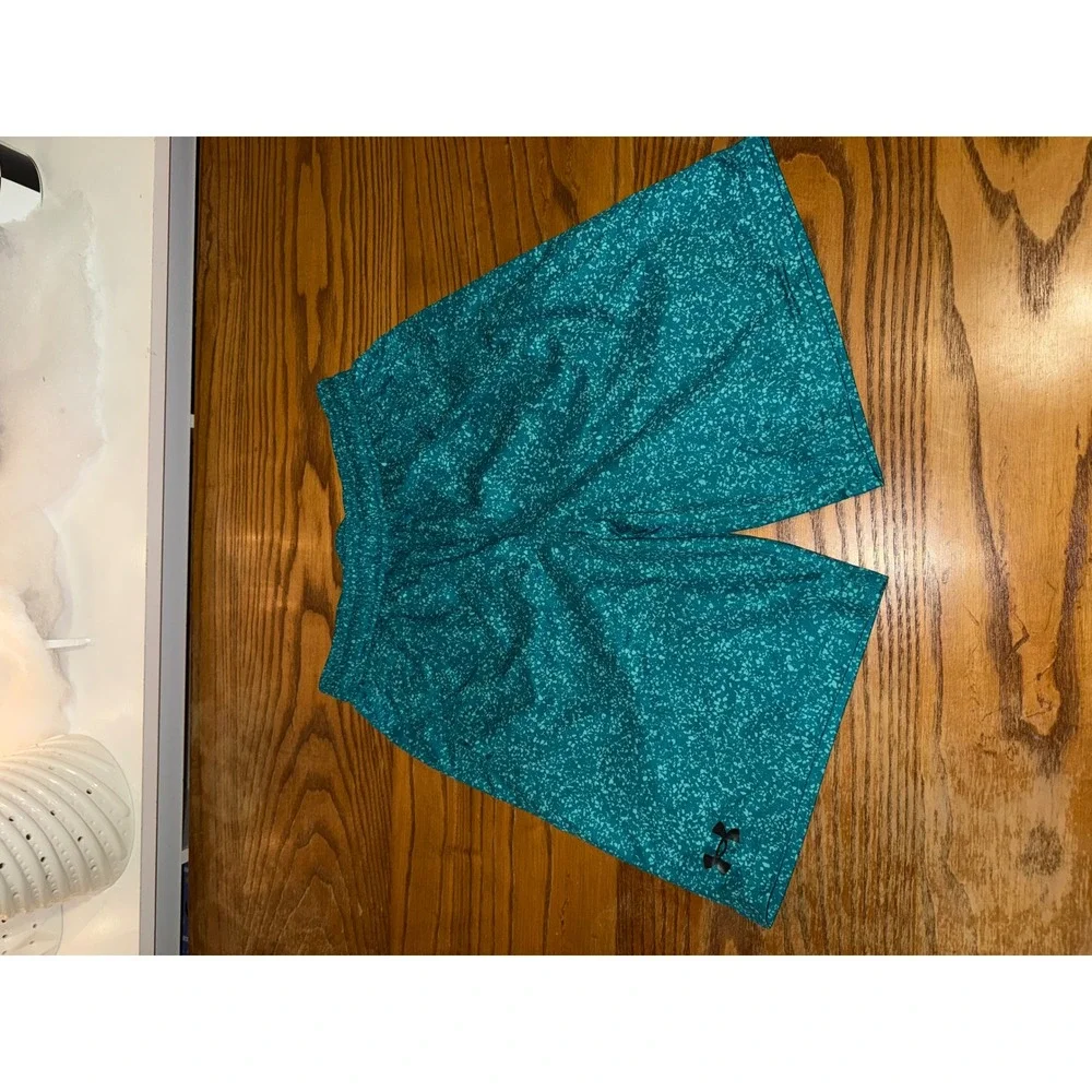 Under Armour Teal Speckle Athletic Shorts‎ Kids Youth Boys Girls Sportswear